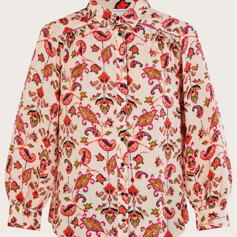 Ikat print dobby blouse